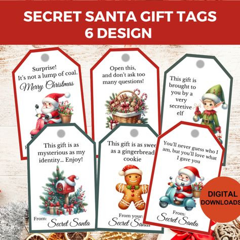 Get ready to spread some holiday cheer with these Secret Santa Gift Tags! Whether you're swapping gifts with coworkers, family, or classmates, these playful tags add the perfect finishing touch to your Secret Santa Labels presents. 
PERFECT FOR:
- Secret Santa at work or school
- Family holiday parties
- Christmas gift exchanges
- Adding a fun twist to any Santa gift tags
- Making your gifts memorable and fun!
Check our more Christmas ideas on our shop Secret Santa Gift Tags Free Printable, Secret Santa Gift Tags, Christmas Gift Exchanges, Santa Gift Tags Printable, Secret Santa At Work, Gift Tags Free Printable, Santa Label, Santa Gift Tags, Christmas Gift Exchange