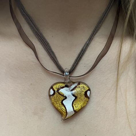 Vintage Y2K murano glass heart pendant necklace 
Has... - Depop Fairy Cottage, Glass Heart, Light Stain, Y2k Streetwear, Heart Pendant Necklace, Murano Glass, Heart Necklace, Heart Pendant, Vintage Y2k