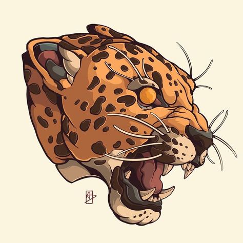 Drawing Big Cats, Cartoon Jaguar, Jaguar Tattoo, Chest Tattoo Ideas, Cat Drawing Tutorial, 4 Tattoo, I Love Drawing, Japanese Drawings, Old School Tattoo Designs