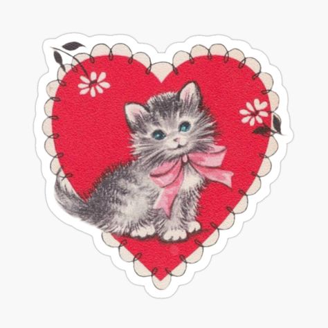 Get my art printed on awesome products. Support me at Redbubble #RBandME: https://www.redbubble.com/i/sticker/Coquette-Vintage-Cat-by-Pixiedrop/163686501.EJUG5?asc=u Girly Aesthetic Stickers, Birthday Aesthetic Stickers, Cat Aesthetic Sticker, Cat Stickers Aesthetic, Coquette Stickers, Kitsch Aesthetic, Coquette Cat, Girly Stickers, French Girl Aesthetic