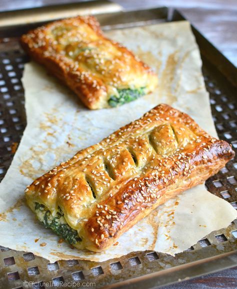 Spinach Puff Pastry Rolls with Feta and Ricotta | Picture the Recipe Puff Pastry Dinner, Puff Pastry Rolls, Anna Olsen, Pastry Rolls, Spinach Puff Pastry, Spinach Puff, Spinach Rolls, Puff Pastry Recipe, Cheese Puff