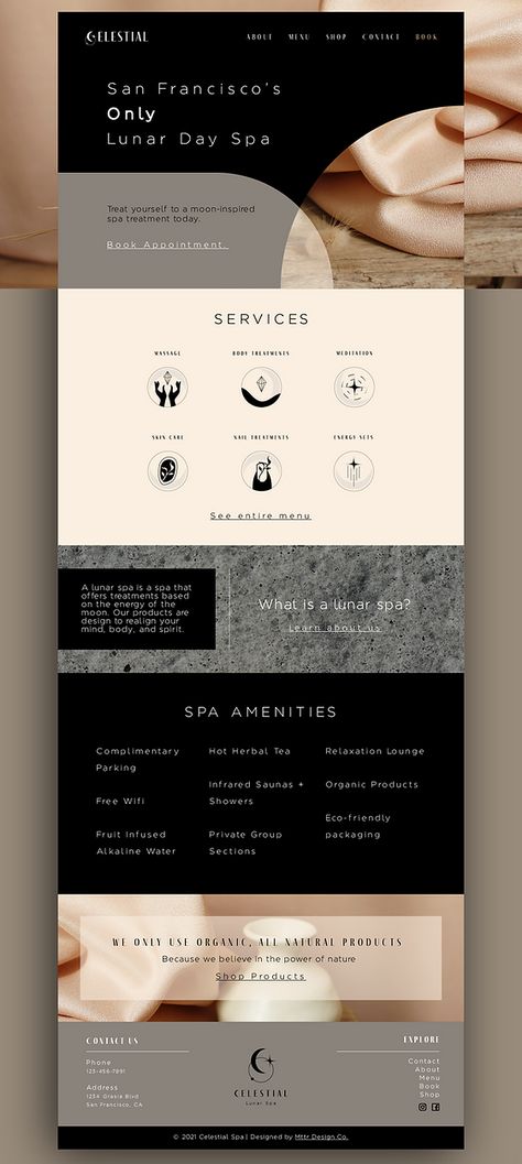 Celestial Spa Spa Menu Design, Edm Aesthetic, Menu Spa, Spa Menu, Design Campaign, Manual Design, Health Spa, Lunar Cycle, Spa Inspiration