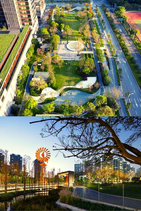 Shenwan Street Park opened at the end of 2019 on a 1.16 hectare site and instantly won the love of local residents, becoming a buffer zone in the dense development of the city and an example of the interaction of ecology and urbanism. #architecture#design Buffer Zone Architecture, Site Development Plan, Landscape Architecture Park, Urbanism Architecture, Green Infrastructure, Buffer Zone, Park Design, Urban Forest, Street Trees