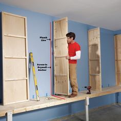 Cabinet Doors Diy Projects, Basement Storage Cabinets, Garage Cabinets Diy, Garage Storage Plans, Diy Garage Storage Cabinets, Diy Cabinet Doors, Garage Cabinet, Garage Storage Shelves, The Family Handyman