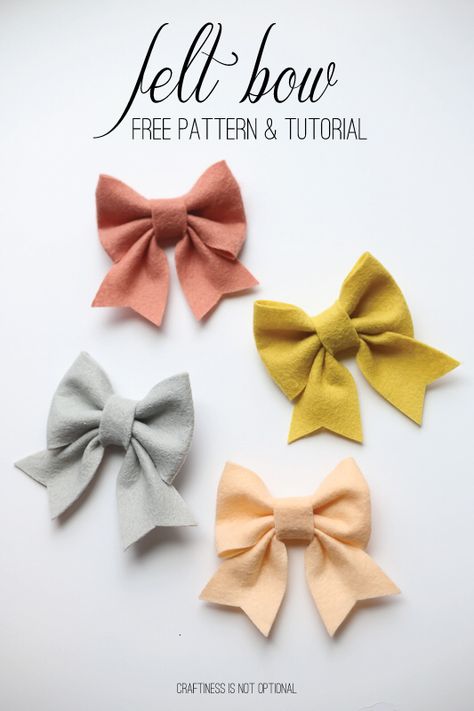 Felt Bows, Diy Bows, Bow Tutorial, Felt Patterns, Bow Pattern, Felt Projects, Baby Diy, Diy Hair Bows, Diy Bow