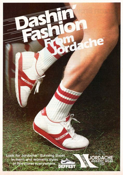 Jordache 1982 vintage sneaker ad @ The Deffest Spec Ads, Sneaker Ads, 80s Sneakers, Retro Socks, Athletic Wear Fashion, Vintage Socks, Shoes Ads, Vintage Sneakers, Retro Ads