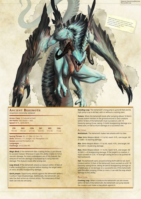 DnD 5e Homebrew — Arctic Monster Expansion... Dnd Dinosaur Race, Dnd Dinosaurs, Dnd Beasts, Space Dnd, Stat Block, Guerriero Samurai, Dnd Monster, Monster Manual, Dnd Stats