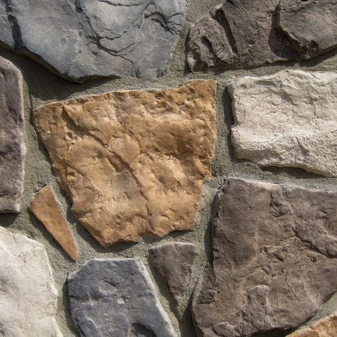 BuildDirect®: Black Bear Manufactured Stone - Field Stone Ozark Stone Veneer Siding, Home Siding, Manufactured Stone Veneer, Stone Accent Walls, Fake Stone, Blue Glassware, Brick Veneer, Ozark Mountains, Portland Cement