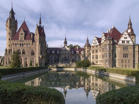 The Elegant Moszna Castle, Poland ... Poland Aesthetic, Victorian Castle, Castle Exterior, Real Castles, Royal Castle, Castle Mansion, Castle Aesthetic, Royal Castles, Royal Aesthetic