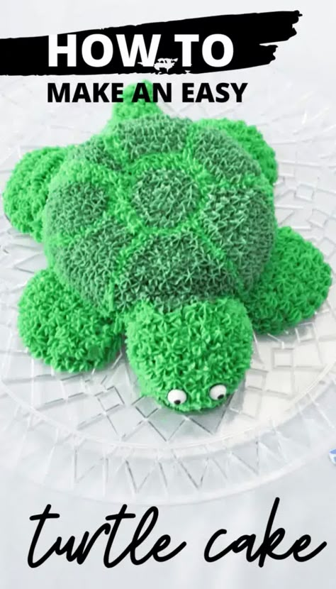 How to Make an Easy Turtle Shaped Cake - Motherhood Life Balance Easy Turtle Cake, Sea Turtle Cake, Turtle Cakes, Chocolate Caramel Fudge, Turtle Birthday Cake, Diy Turtle, Best Birthday Cake Recipe, Turtle Cupcakes, Best Birthday Cake