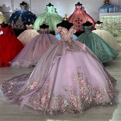 Luxurious Sweetheart Quinceanera Dress Ball Gown 2024 Elegant Appliques 3D Flower Dress Classic Dresses For 15, Sweet 16 Ball Gown, Sweet 16 Ball, Vestido Charro, Quinceañera Dresses, Quinceanera Dresses Blue, Pretty Quinceanera Dresses, Quinceanera Themes, Flora Dress