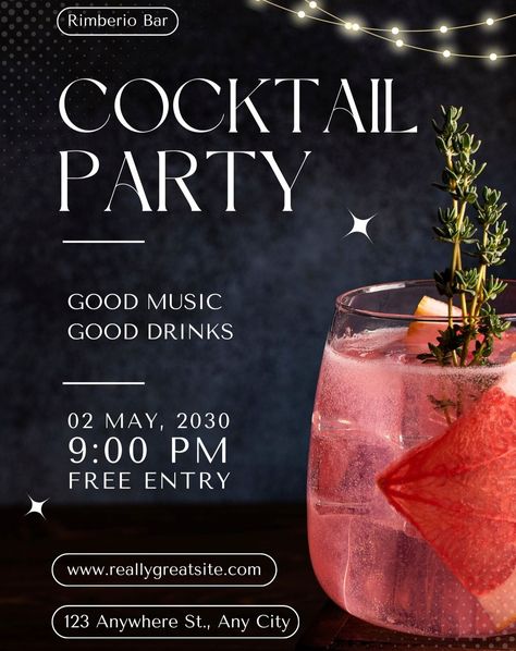 Poster Design Cocktail Flyer, Cocktail Party Flyer, Modern Cocktail, Party Flyer Template, Party Flyers, Photo Collage Maker, Event Flyer Templates, Collage Background, Collaborative Learning