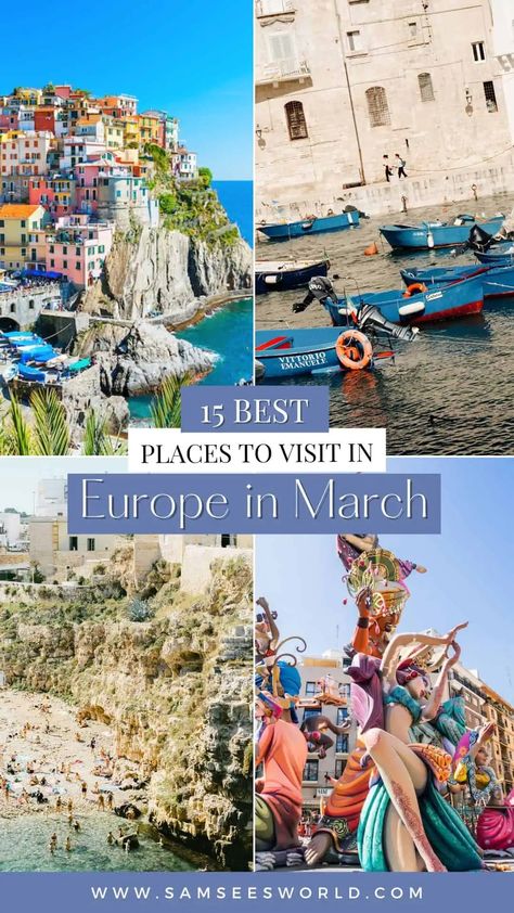 15 Best Places to Visit in Europe in March Europe In March, March Travel, Places To Visit In Europe, Spring Getaway, Europe Photography, Places In Europe, Spring Trip, European Destinations, Europe Trip