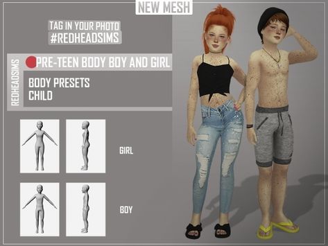 Sims 4 Pre Teen, Body Presets, The Sims 4 Pack, Mods Sims 4, Lotes The Sims 4, Youtube Cover, Sims Baby, The Sims 4 Skin, Sims 4 Cc Kids Clothing