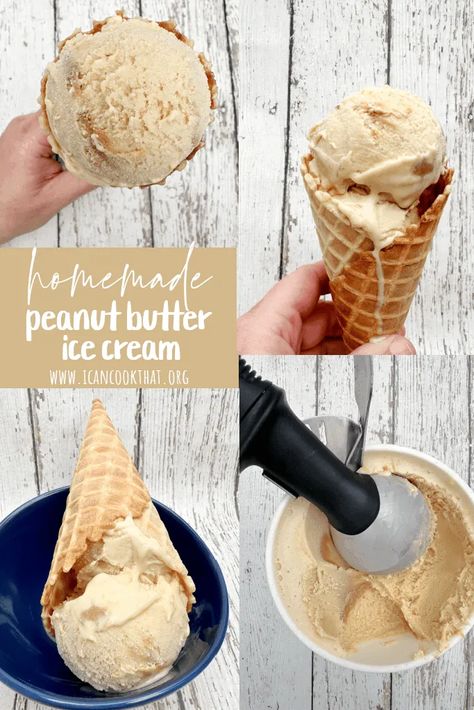 Homemade Peanut Butter Ice Cream Recipe | I Can Cook That Homemade Peanut Butter Ice Cream, Peanut Butter Ice Cream Recipe, Peanut Butter Powder Recipes, Specialty Desserts, Chocolate Peanut Butter Ice Cream, Electric Ice Cream Maker, Peanut Butter Banana Muffins, Butter Ice Cream, Ice Cream Maker Recipes