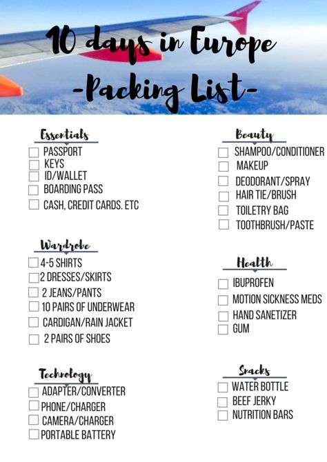 10 Days in Europe Packing List Europe Packing, Paris Bucket List, Winter Getaways, Travel Packing List, England Winter, Europe Packing List, Packing For Europe, Packing Clothes, Europe Vacation