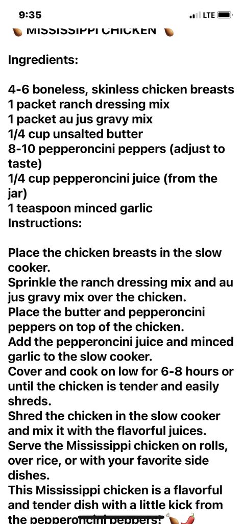 Mississippi Chicken Crockpot, Mississippi Recipes, Mississippi Chicken, Au Jus Gravy, Meal Prep Meals, Pepperoncini Peppers, Prep Meals, Ranch Dressing Mix, Chicken Crockpot