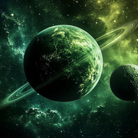 Green Planet #greenery #green #orbit #spaceart #galaxy #planet #planetearth Green Planet Aesthetic, Green Space Aesthetic, Green Outer Space, Green Galaxy, Aesthetic Space, Green Planet, Green Space, Planet Earth, Space Art