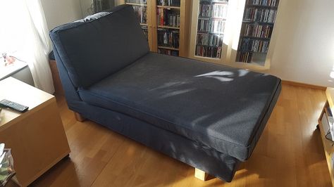 I have had an IKEA chaise lounge for a while. It has always been hard to vacuum beneath it. Today I replaced the original legs with IKEA Sultan in oak. Ikea Chaise, Kivik Chaise, Ikea Bank, Tiny Apartment Decorating, Kivik Sofa, Ikea Kivik, Sofa Bed With Chaise, Ikea Couch, Basic Sewing