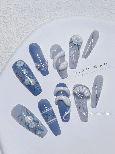 3d Nail Designs Acrylics, Chinese Nails Designs, Xiaohongshu Nails, Nails Chinese, Nails Douyin, Chinese Nails, Douyin Nails, Best Nail Designs, 3d Nail Designs