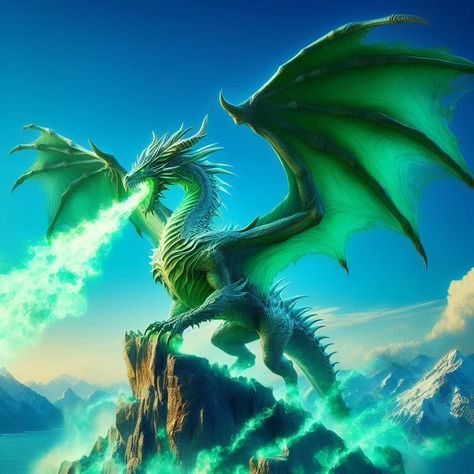 Green Dragon Art, Poison Dragon, Naga Snake, Cool Dragon Pictures, Green Dragons, Alice In Wonderland Artwork, Snake Dragon, Dragon Wallpaper, Types Of Dragons