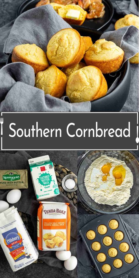 Savor the rich, authentic flavors of the South with our classic cornbread recipe. This no-sugar-added delight offers a perfect balance of golden crust and moist, crumbly goodness, ideal for pairing with your favorite comfort foods. Discover the true essence of Southern cooking with every bite! Cornbread No Sugar, Cornbread Recipe No Sugar, Moist Cornbread Recipe, Classic Cornbread, Southern Cornbread Recipe, Savory Cornbread, Cornbread Dressing Southern, Southern Cornbread, Cornbread Muffins