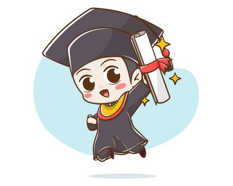 Graduation Cartoon, Kawaii Ideas, Student Cartoon, Guy Drawing, School Art, Story Highlights, Cartoon Character, Art School, Cartoon Characters