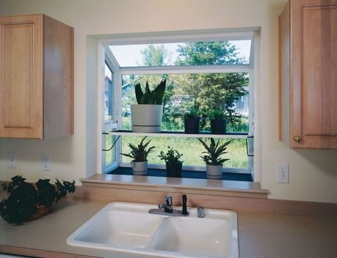 Kitchen Sink Garden Window, Kitchen Garden Window Decor, Kitchen Garden Window Ideas, Kitchen Garden Windows, Garden Window Ideas, Kitchen Window Box, Kitchen Garden Window, Greenhouse Windows, Greenhouse Window