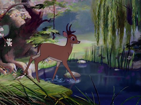 Bambi (1942) - Animation Screencaps Tree Animated, Bambi 1942, Bambi Disney, Disney Classics, Old Disney, Disney Aesthetic, Animation Screencaps, Elements Of Design, Willow Tree