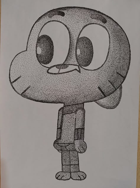 gumball drawing with point style #drawing #point #cartoon The Amazing World Of Gumball Drawing, How To Draw Gumball, Cn Drawings, Gumball Sketch, Gumball Drawing, Gumball Characters, Shading Drawing, Tim Burton Art, Contour Drawing