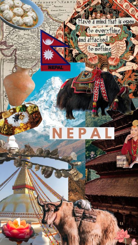 3rd travelboard- NEPAL 🇳🇵 #travelboard #travel #nepal #asia #wallpaper #vibes #nature #travelcore #vibes #journey #reiseshuffles #travelshuffles Asia Wallpaper, Nepal Art, Nepal Culture, Travel Nepal, Wallpaper Vibes, Travel Collage, Travel Infographic, Nepal Travel, My Property