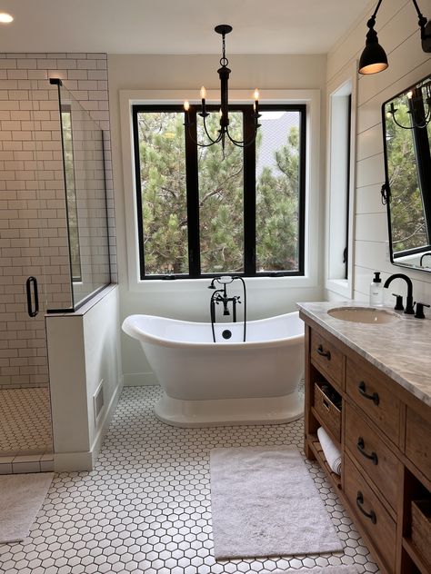 Small Master Bath, Master Suite Bathroom, Bathroom Redesign, Master Bath Remodel, Modern Farmhouse Bathroom, Bathroom Remodel Designs, Bathroom Remodel Shower, Bathroom Inspiration Decor, Dream Bathrooms