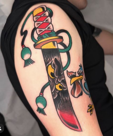 Japanese Dagger Tattoo, Dagger Tattoos, Traditional Dagger Tattoo, Traditional Dagger, Dagger Tattoo, Japanese Tattoo, Japanese Traditional, Tattoos