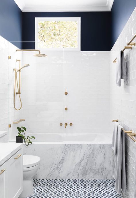 Make a splash with your bathroom renovation with inspiration from these 15 clever spaces. Restroom Remodel Ideas, Shower Bath Combo, Bathroom Accessories Ideas, Restroom Remodel, Monochrome Bathroom, Basement Bathroom Ideas, Shower Over Bath, Bathroom Makeovers, Bathtub Design