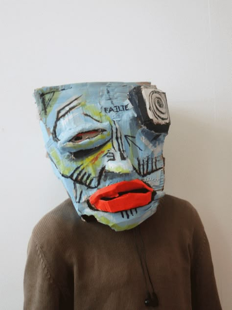 Cardboard Head, Sculpture David, Cardboard Mask, Paper Mache Mask, Afrikaanse Kunst, Cardboard Sculpture, Head Mask, Paper Mask, Cardboard Art