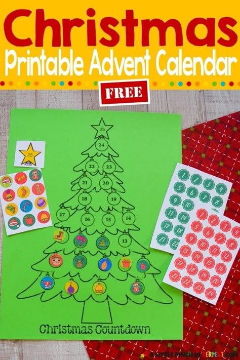 Holiday Countdown Calendar, Classroom Countdown To Christmas, Diy Christmas Countdown Calendar For Kids, Classroom Christmas Countdown, Christmas Tree Free Printable, Days Till Christmas Countdown, Christmas Countdown For Kids, Christmas Countdown Kids, Ecse Classroom