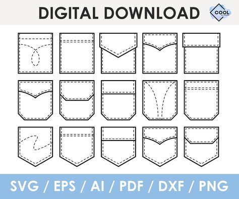 Cricut Shirt Pocket Size, Pocket Template Printable Free, Pocket Tee Designs Vinyl Svg, Pocket Tshirt Svg, Pockets Technical Drawing, Pocket Shirt Design, Stamp Drawing, Pocket Pal, Couple Activities