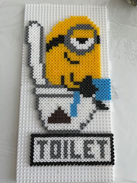 Goofy Perler Bead Pattern, Large Hama Bead Patterns, Minion Perler Bead Patterns, Perler Beads Minions, Perler Bead Patterns Big, Perleplader Ideas Cute, Trippy Pixel Art, Big Perler Bead Patterns, Minion Pattern