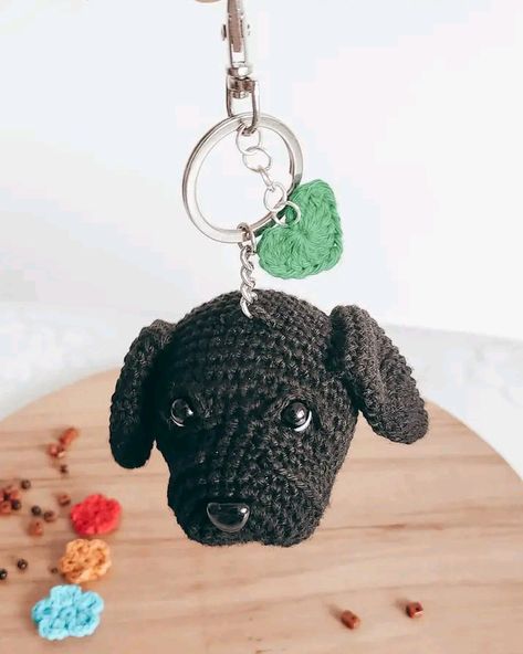 Black Lab Crochet, Crochet Labrador, Black Lab Puppies, Crochet Keychain, Crochet Dog, Black Lab, Love Crochet, Crochet Projects, Labrador