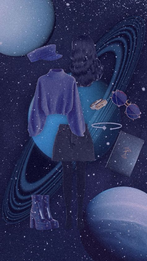 My entry for @buginthecorner0 ’s comp! #uranus #space #planets #astrology #blue #stars #fyp #compentry #outfit  #clothes #outfitinspo Saturn Aesthetic Outfits, Outer Space Outfit Ideas, Planets Astrology, Librarian Fashion, Pluto Planet, Sun Space, Librarian Style, Collage Outfits, Space Outfit