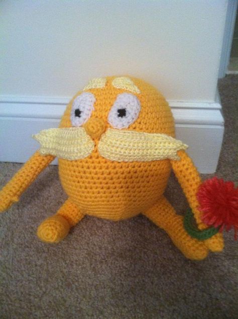 Crochet Lorax Pattern, Lorax Crochet, Lorax Birthday, Crochet Plushies, Best Friend Activities, Friend Activities, Toy 2, The Lorax, Fun Crochet Projects