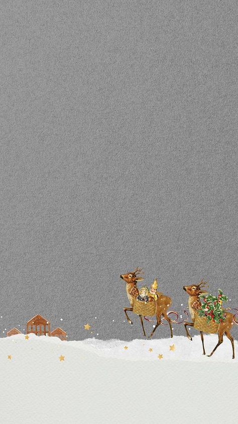 Christmas reindeers aesthetic mobile wallpaper, gray paper textured background | premium image by rawpixel.com / Boom Reindeers Aesthetic, Reindeer Wallpaper Iphone, Aesthetic Reindeer, Christmas Wallpaper Reindeer, Reindeer Wallpaper, Aesthetic Mobile Wallpaper, Iphone Christmas Wallpaper, Christmas Reindeers, Christmas Phone Backgrounds