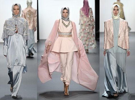 Jakarta-born designer Anniesa Hasibuan took inspiration from her birthplace for her latest collection, shown on Sept. 12 at New York Fashion Week. Hijab Style Outfits, Fashion Hijab Style, Outfits Muslim, Muslim Style, Hijab Collection, Hijabi Style, Fashion Enthusiast, Top Design Fashion, Fashion Hijab