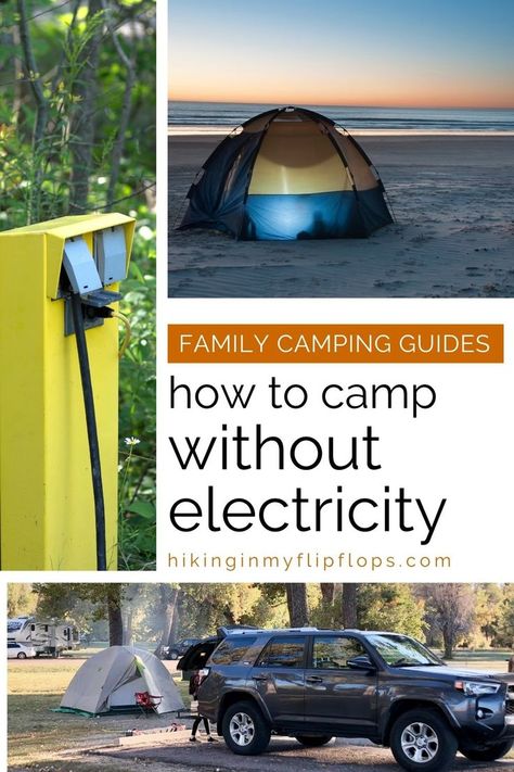 an electric hookup box on a tree at a campground Camping No Electricity, Tent Camping Checklist, Camping In A Tent, Tent Camping Organization, Camping Checklist Family, Camping Power, Tent Camping Hacks, First Time Camping, Outdoor Adventure Activities