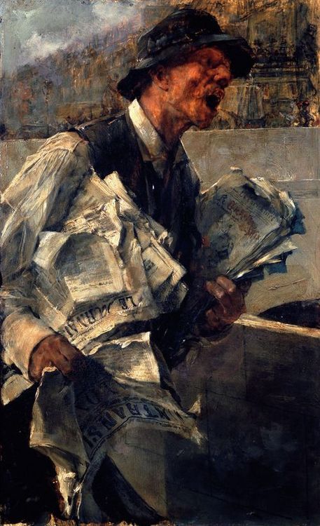 Giovanni Boldini (Italian, 1842-1931), Parisian Newspaper Man (The Newspaper), c. 1878. Oil on canvas. Museo di Capodimonte, Naples Giovanni Boldini, James Mcneill Whistler, Newspaper Art, The Newspaper, John Singer Sargent, Italian Painters, Edgar Degas, Italian Artist, Italian Art