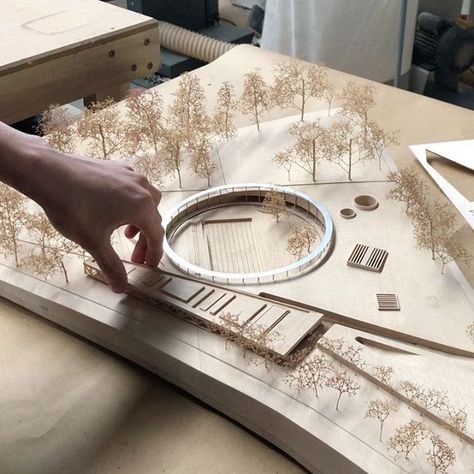 Lasercut Model Architecture, Wood Architecture Design, Cnc Architecture Model, Campus Landscape Design, Maquette Architecture, Urban Design Graphics, Architecture Portfolio Design, Architecture Presentation Board, Architecture Sketchbook