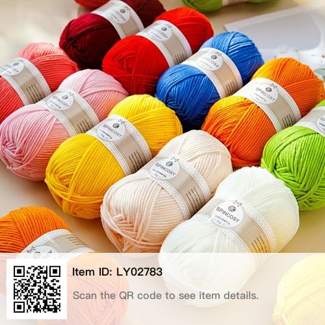 Milk Cotton Yarn, Cotton Knitting, Diy Weaving, Yarn Thread, Wool Balls, Acrylic Fiber, Yarn Ball, Crochet Handbags, Knitting Crochet