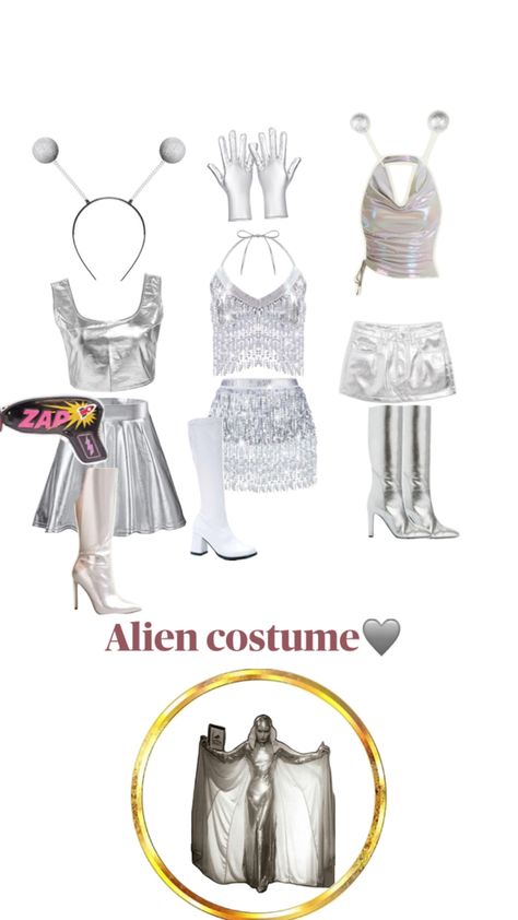 Alien/ creative halloween costume Alien Dress Up, Alien Halloween Costume, Alien Halloween, Alien Costume, Creative Halloween Costumes, Halloween Outfits, Halloween Costume, Halloween Costumes, Dress Up