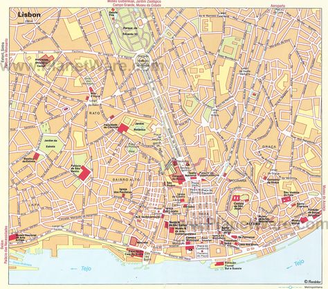 Lisbon Map - Tourist Attractions Lisbon Map, Lisbon Airport, Lisbon Travel Guide, Cyprus Greece, Lisbon Travel, Tourist Map, Visiting England, Europe Photos, Rosh Hashana