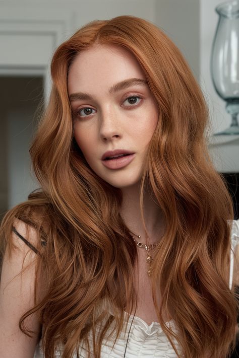 Auburn Hair Color Green Eyes, Light Ginger Brown Hair Color, Ginger Hair With Dark Highlights, Reddish Ginger Hair, Pale Skin Brown Eyes Hair Color Ideas, Light Auburn Brown Hair, Bright Auburn Hair, Soft Auburn Hair Color, Copper Auburn Hair Color